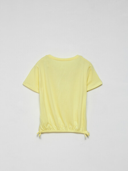 Camiseta manga corta con elástico Amarillo