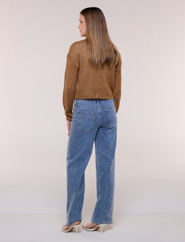 Cardigan Corto Calado TOSTADO