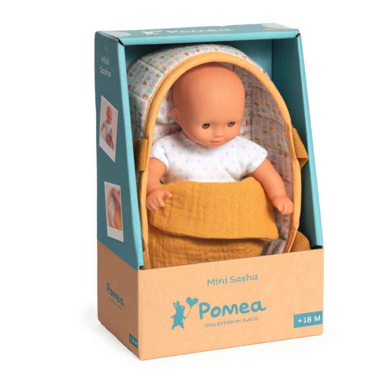 Muñeca Mini Pomea con moises Sasha Djeco Muñeca Mini Pomea con moises Sasha Djeco