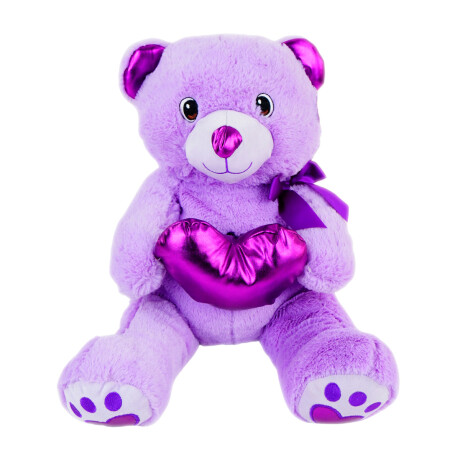 Peluche oso con corazón satinado Peluche oso con corazón satinado