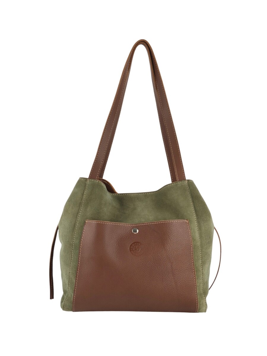 Bolso de cuero gamuza - verde 