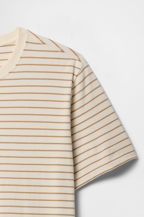 Remera A Rayas Hombre Ivory Frost