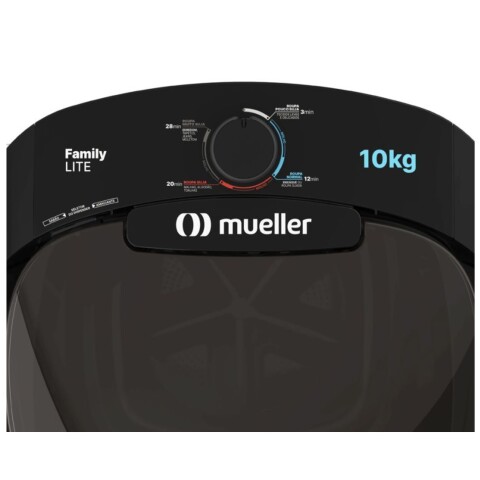 Lavarropas Semiautomático Mueller Family Lite 10Kg. Negro