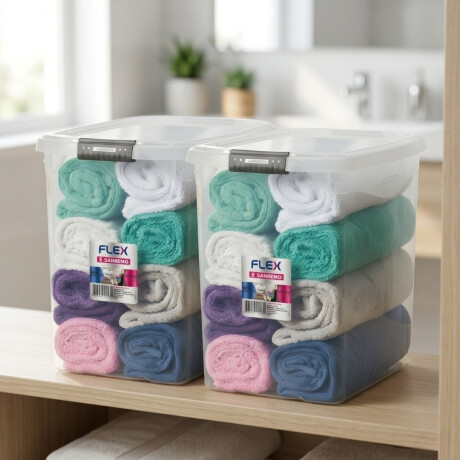 Set x2 Caja organizadora 14 lts TRANSPARENTE