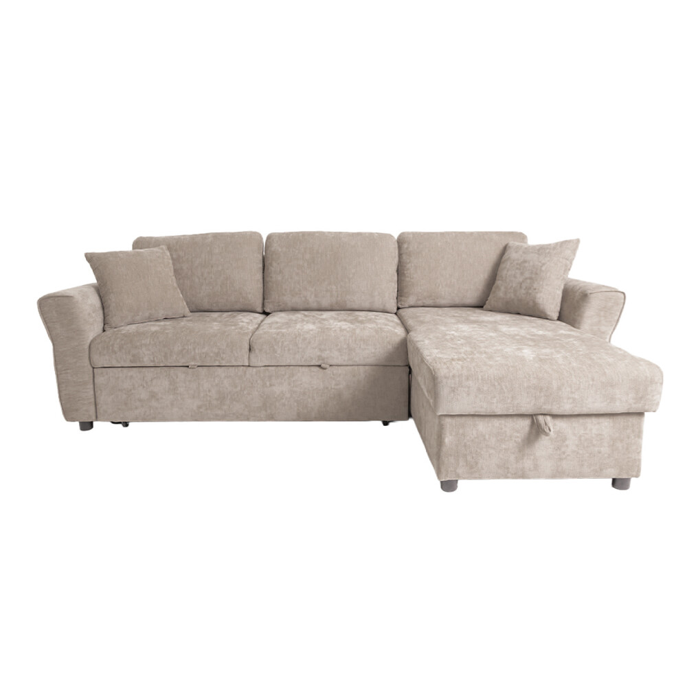 SOFÁ CAMA CHAISE/BAÚL TELA NATURAL-BEIGE BRISTOL BEIGE