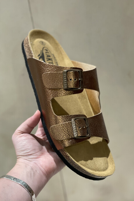 Sandalia dos hebillas Cobre