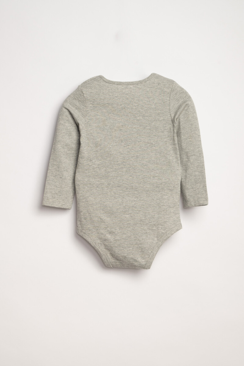 Body manga larga estampado Gris Melange