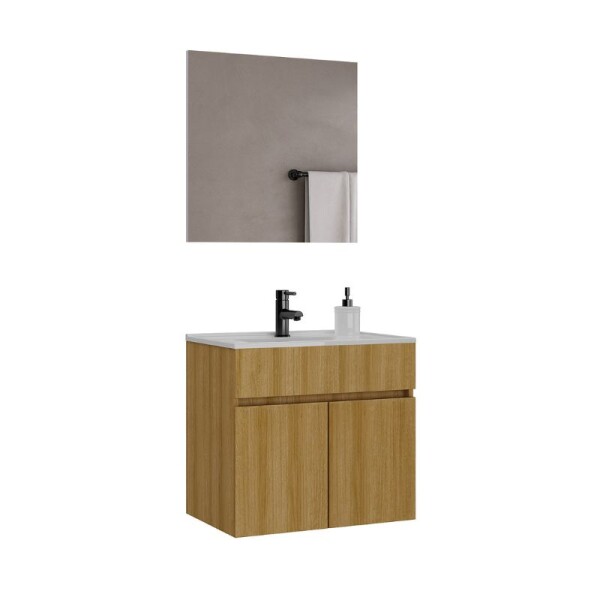 MUEBLE DE BAÑO SUSPENDIDO 60 CM CON MESADA Y ESPEJO MUEBLE DE BAÑO SUSPENDIDO 60 CM CON MESADA Y ESPEJO
