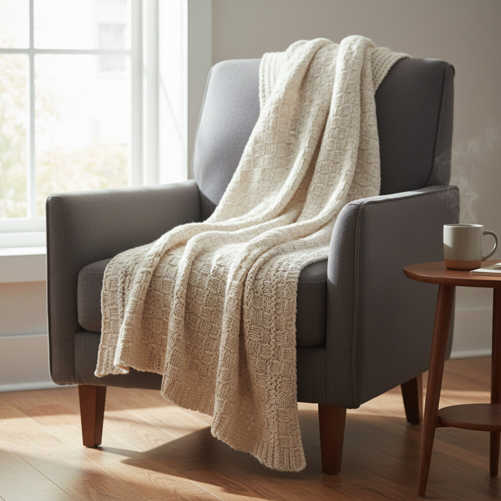 Manta Tejida 125x150 - Sierra - Pilar Beige