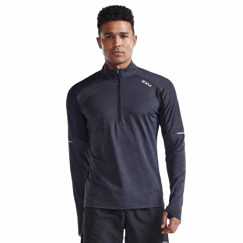 Aero 1/2 Zip - Hombre Black/silver Reflective