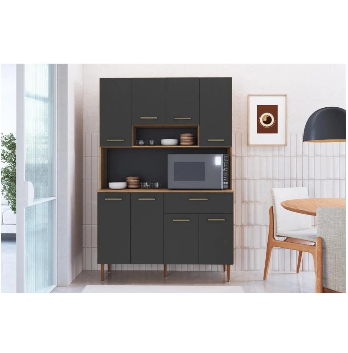 Alacena Kit De Cocina 8 Puertas 1 Estante 1 Cajón 