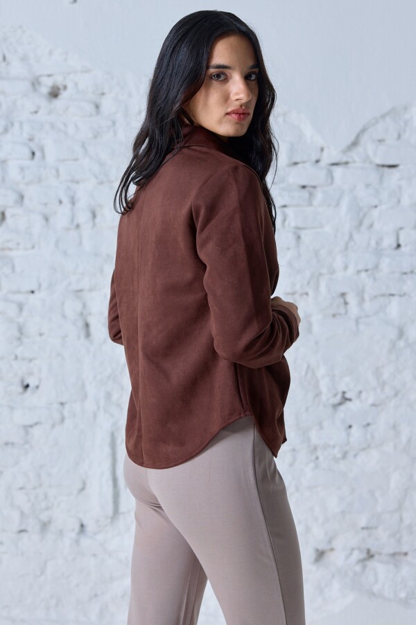 Camisa Suede Frunce MARRON