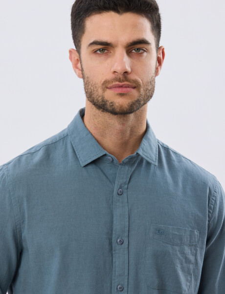 CAMISA LISA DE LINO Piedra