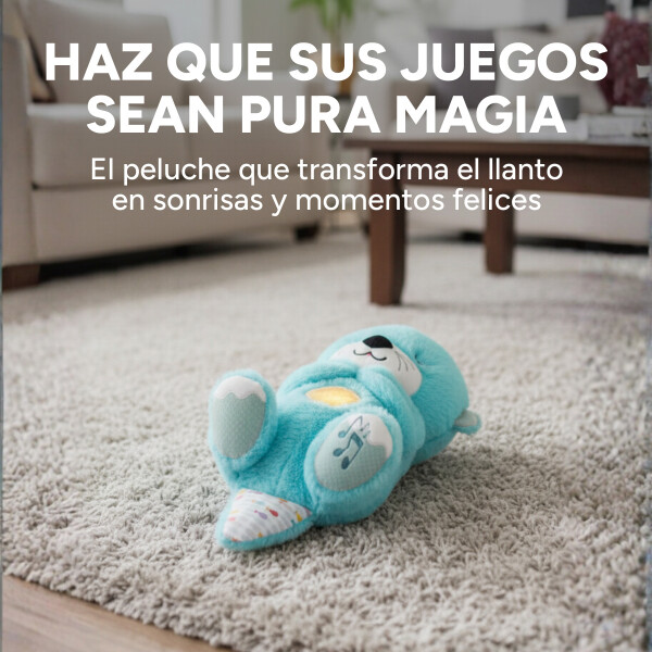Peluche Nutria Bebé Respira Y Relaja Dormir Niño Tendencia Variante Color Celeste