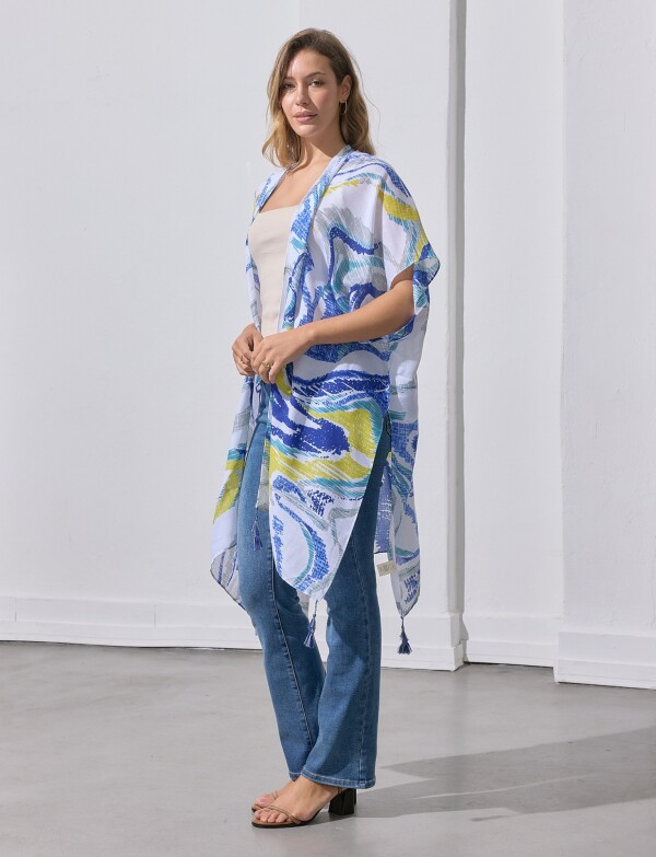 Kimono Printed MULTI/AZUL