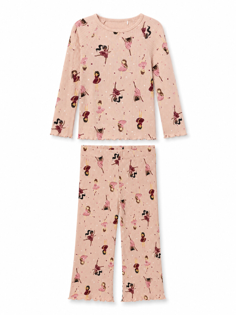 PIJAMA CONJUNTO REMERA + PANTALON - ROSADO 
