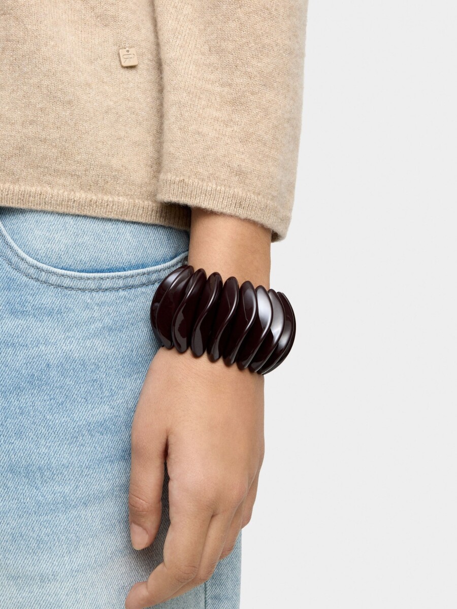 Pulsera Elástica Con Ondas burdeos