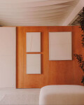 Cuadro Maha blanco con línea horizontal 52 x 72 cm