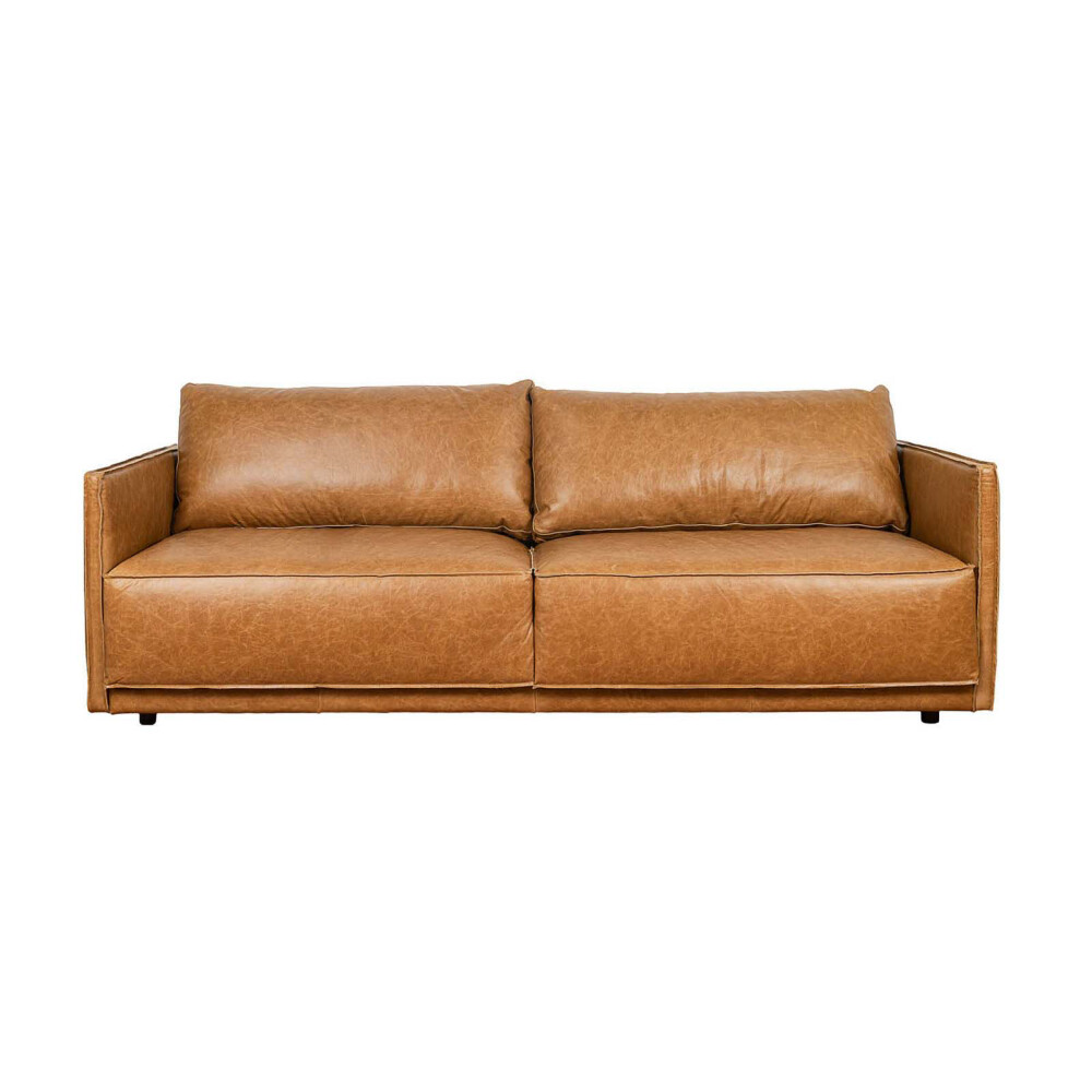 SILLÓN 3 CUERPOS CUERO-100-NATURAL MARRON ROMEO CAMEL