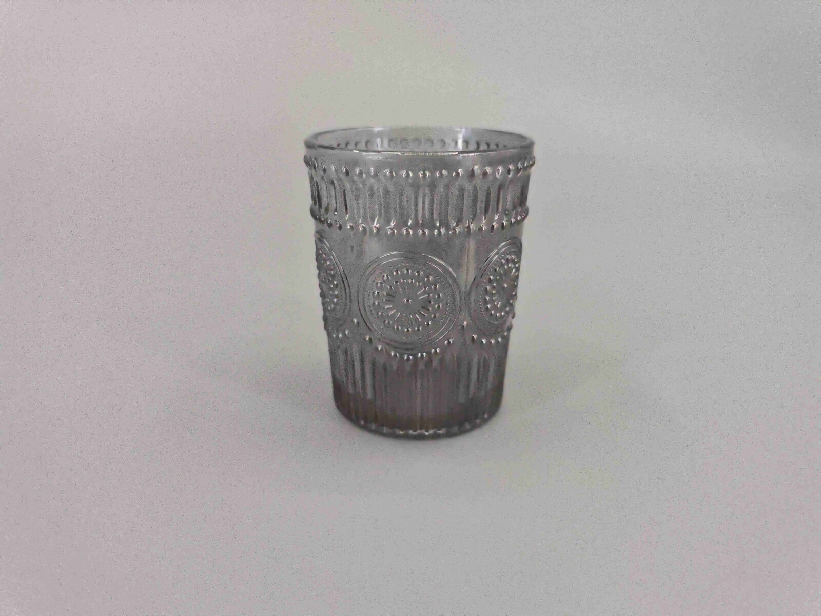 Vaso de Vidrio Labrado Corto Set 6 Unidades - Grafito 