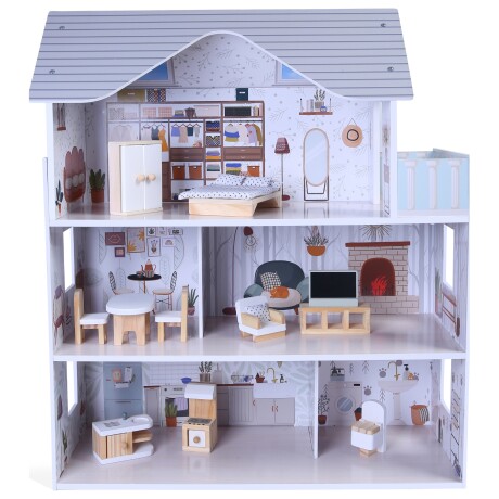 Casita de Muñecas Extra Grande incluye 11 muebles y 4 accesorios - Sarah Doll House Casita de Muñecas Extra Grande incluye 11 muebles y 4 accesorios - Sarah Doll House