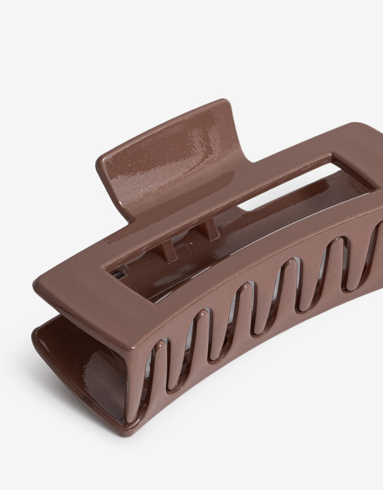 Broche Acrilico Broche Maxi Rectangular - Marron Medio