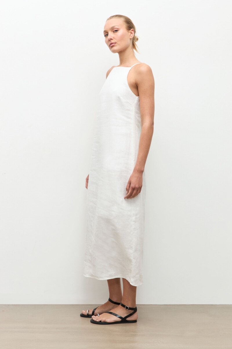 Vestido 100% Lino blanco
