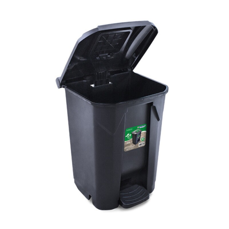 Tarro de residuos con ruedas pedal 60 lts VERDE