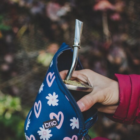 Matesa Funda para Mate Neopreno brio Azul con corazones