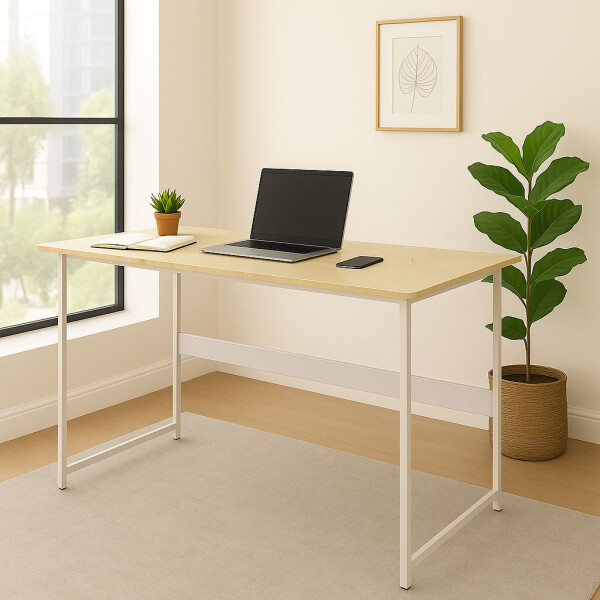 Escritorio mdf y metal 1,20m Blanco