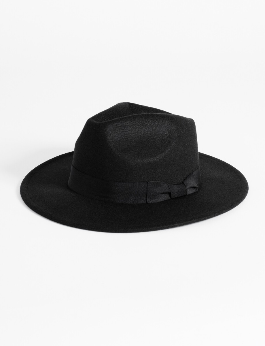 Sombrero fieltro cinta - negro 