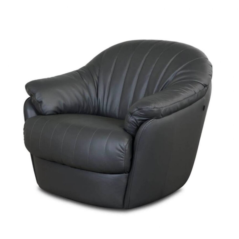 Butaca Giratoria 100% Cuero - Paris Negro
