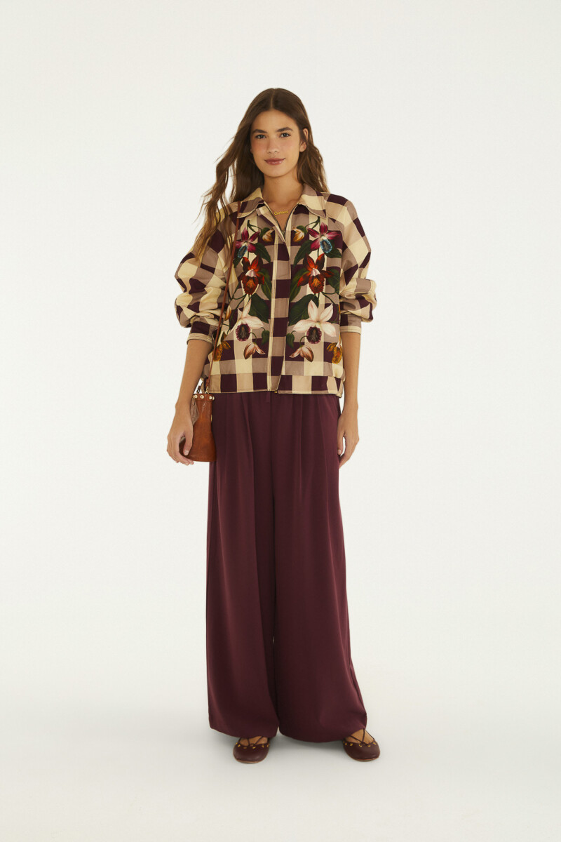 PANTALON ANCHO Bordo