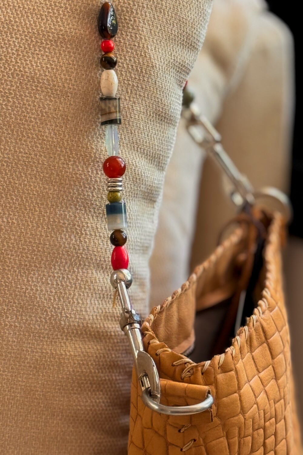 Multi Stone Bag Beige