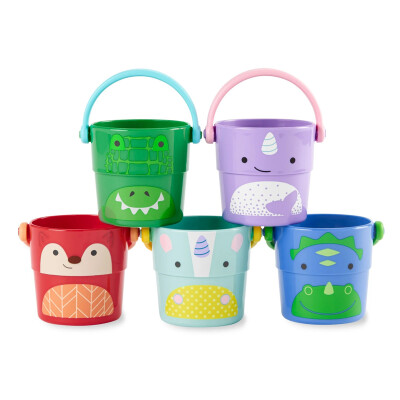 Juego de baño cinco baldes rociadores diseño zoo Skip Hop Juego de baño cinco baldes rociadores diseño zoo Skip Hop
