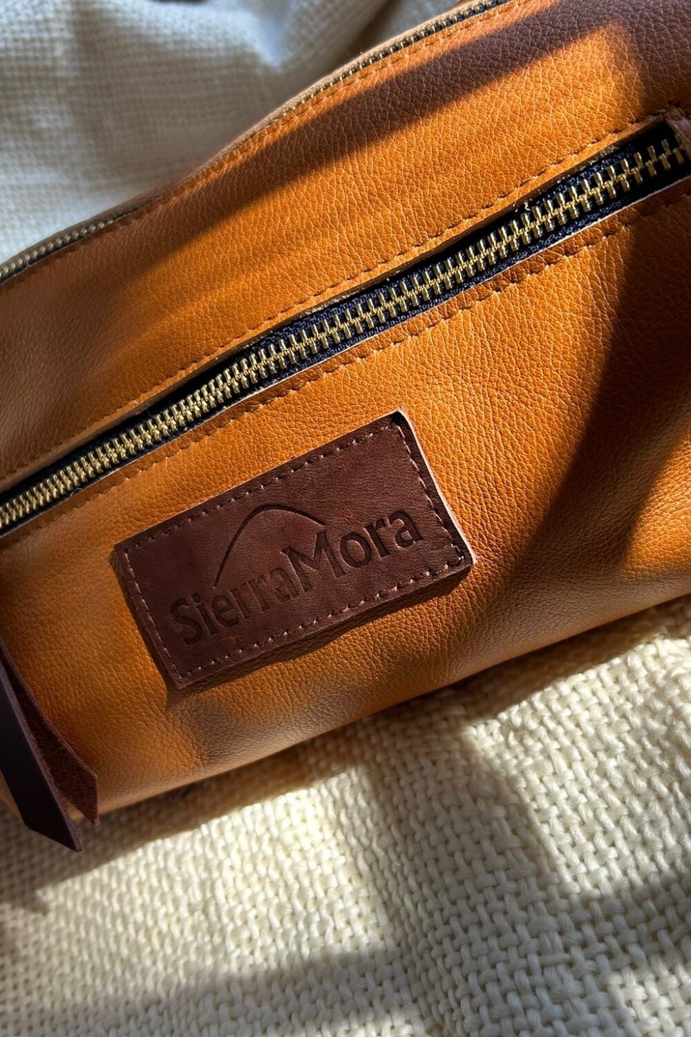 Necessaire de Cuero Honey Blue Zip