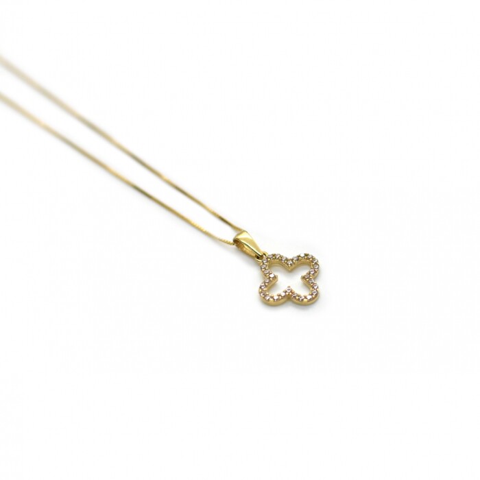 Cadena y Colgante en Oro 18Kilates con Zirconia Cadena y Colgante en Oro 18Kilates con Zirconia