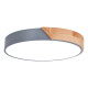 Luminaria Plafon Led Diám 30cm Metal Y Madera Luz cálida Gris