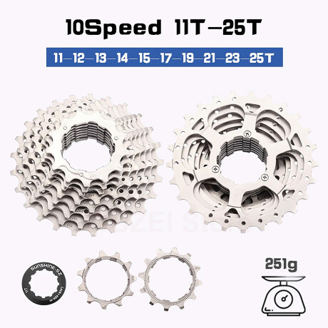 Cassette 10S 11T-25T Sunshine Para Bicicleta De Carretera 001