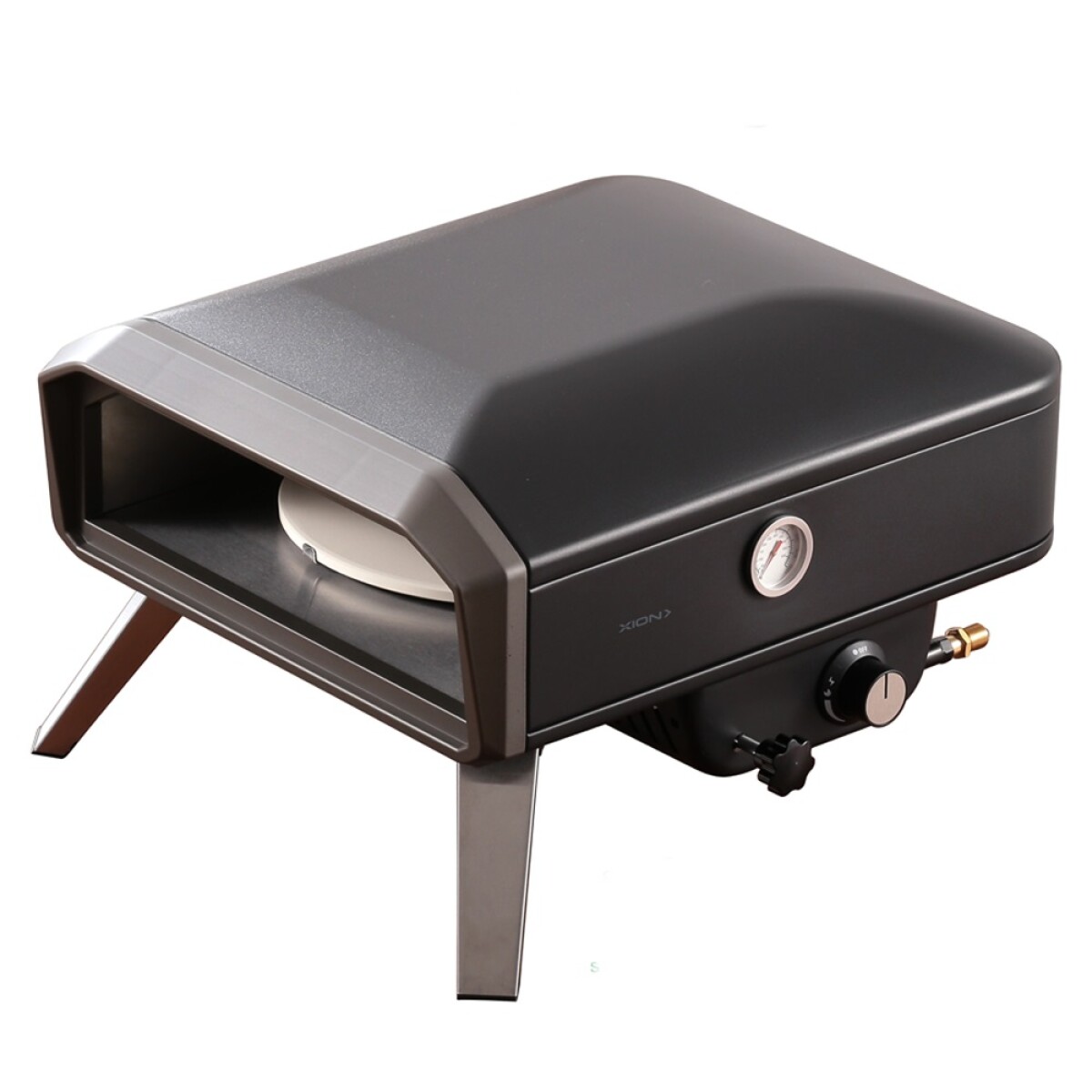 horno de pizza a gas con piedra giratoria manual 