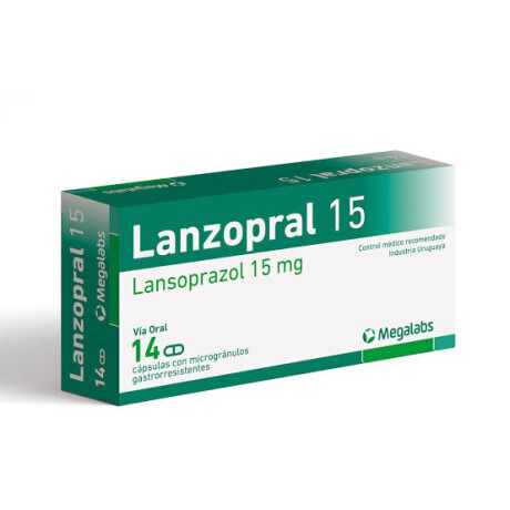 Lanzopral 15mg X14 Cápsulas Tratamiento Gastritis Reflujo Lanzopral 15mg X14 Cápsulas