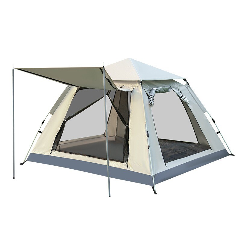 Carpa con Avance Liviana Impermeable Ventilada Capacidad 6 a 7 personas Beige