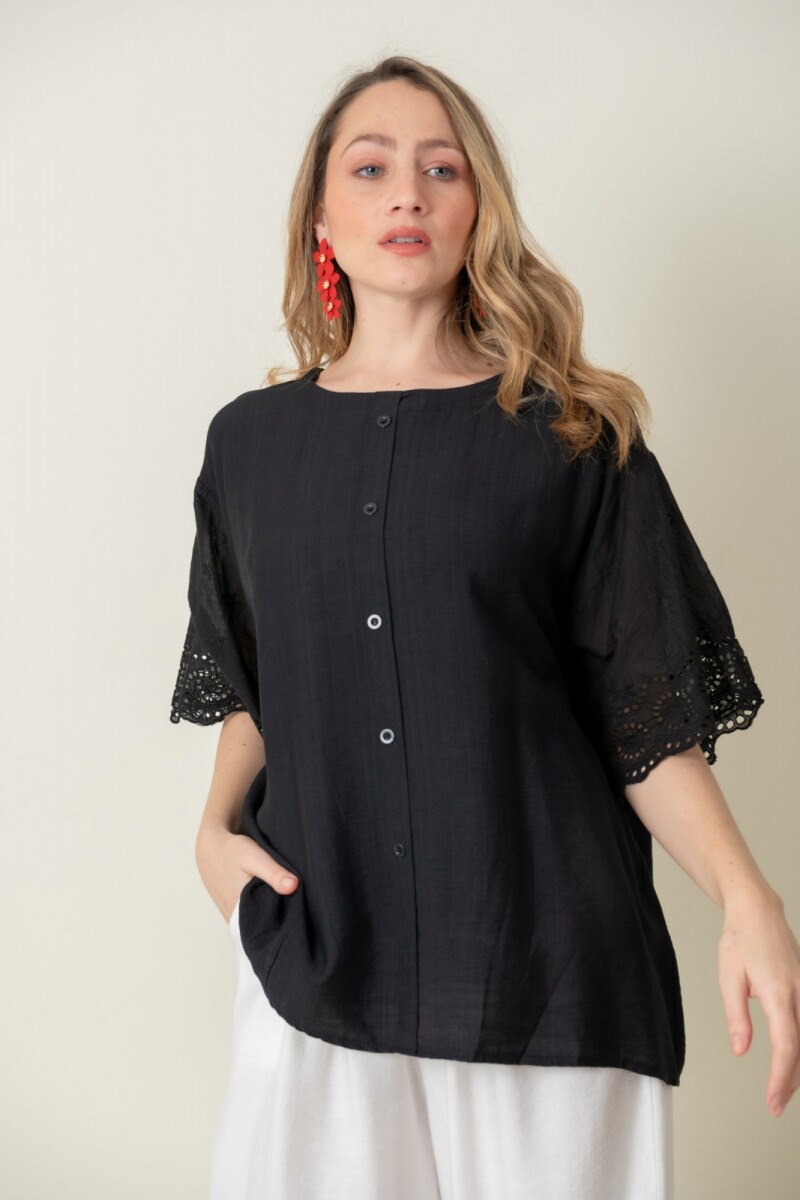 BLUSA GERBERA - Negro 