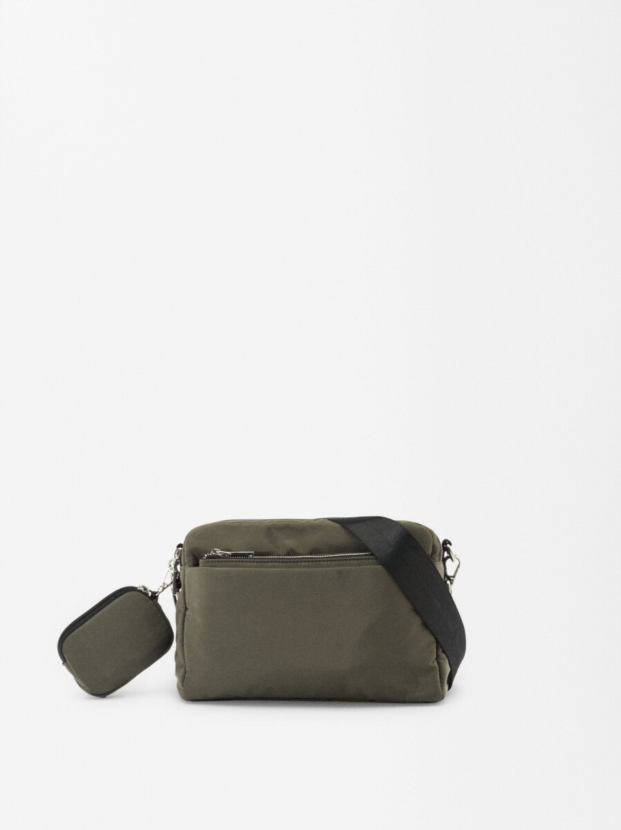 Bolso Bandolera Con Bolso Extraíble - caqui 