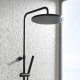 GRIFERIA ROSETA REDONDA 20CM NEGRO MATE PARA BAÑO NEGRO