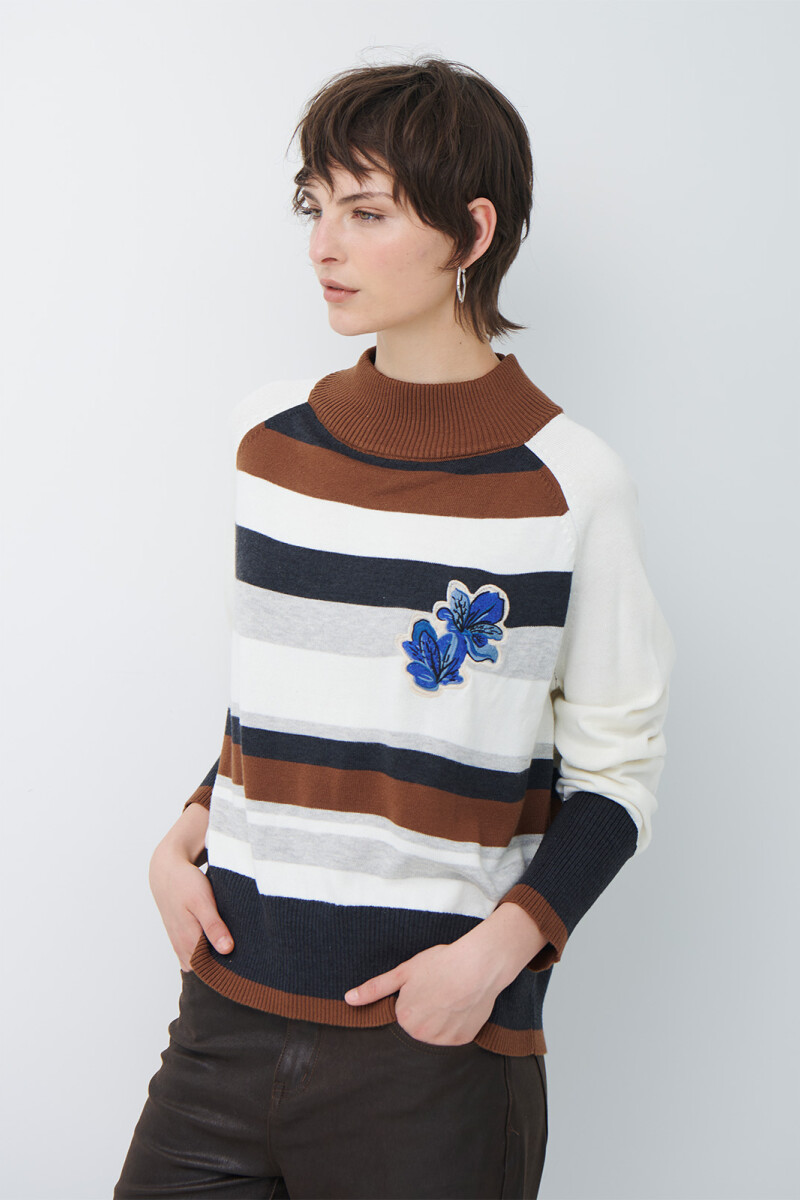 POLERA RAYA FLOR NATURAL