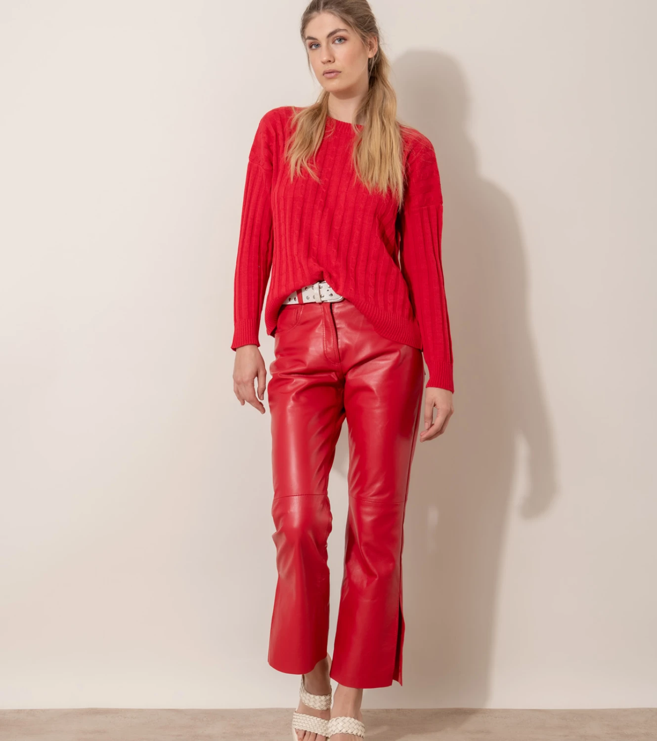 Leather Pant rojo l