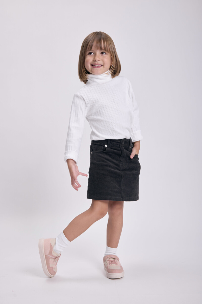 Short pollera pana Gris Oscuro