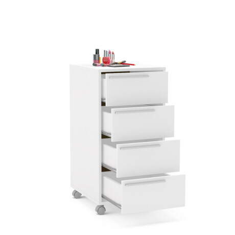 Cajonera Maia 488 4 Cajones Con Ruedas De Mdp Ub BLANCO