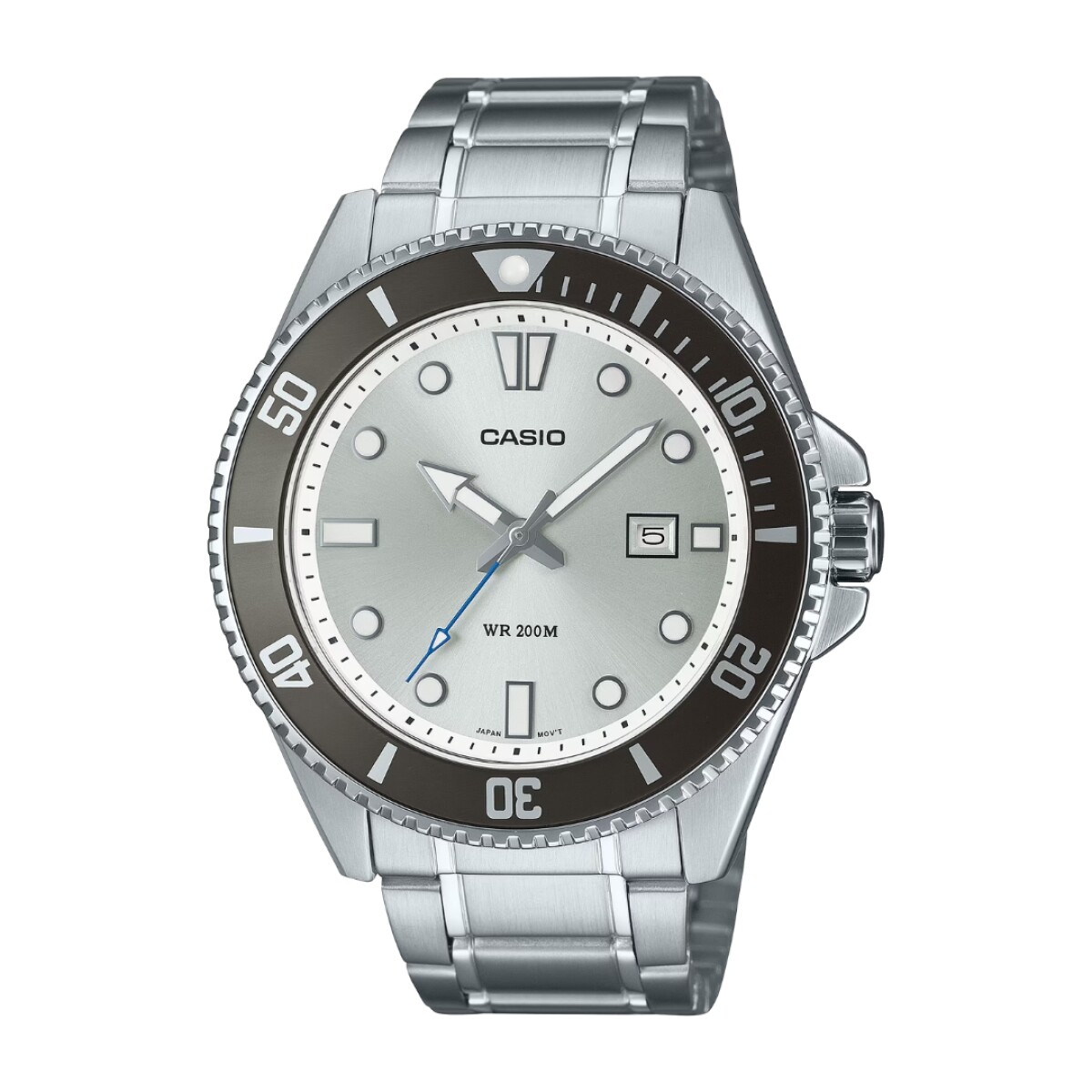 Reloj Casio MDV107D-1A3V para hombre con correa de acero - Plateado 